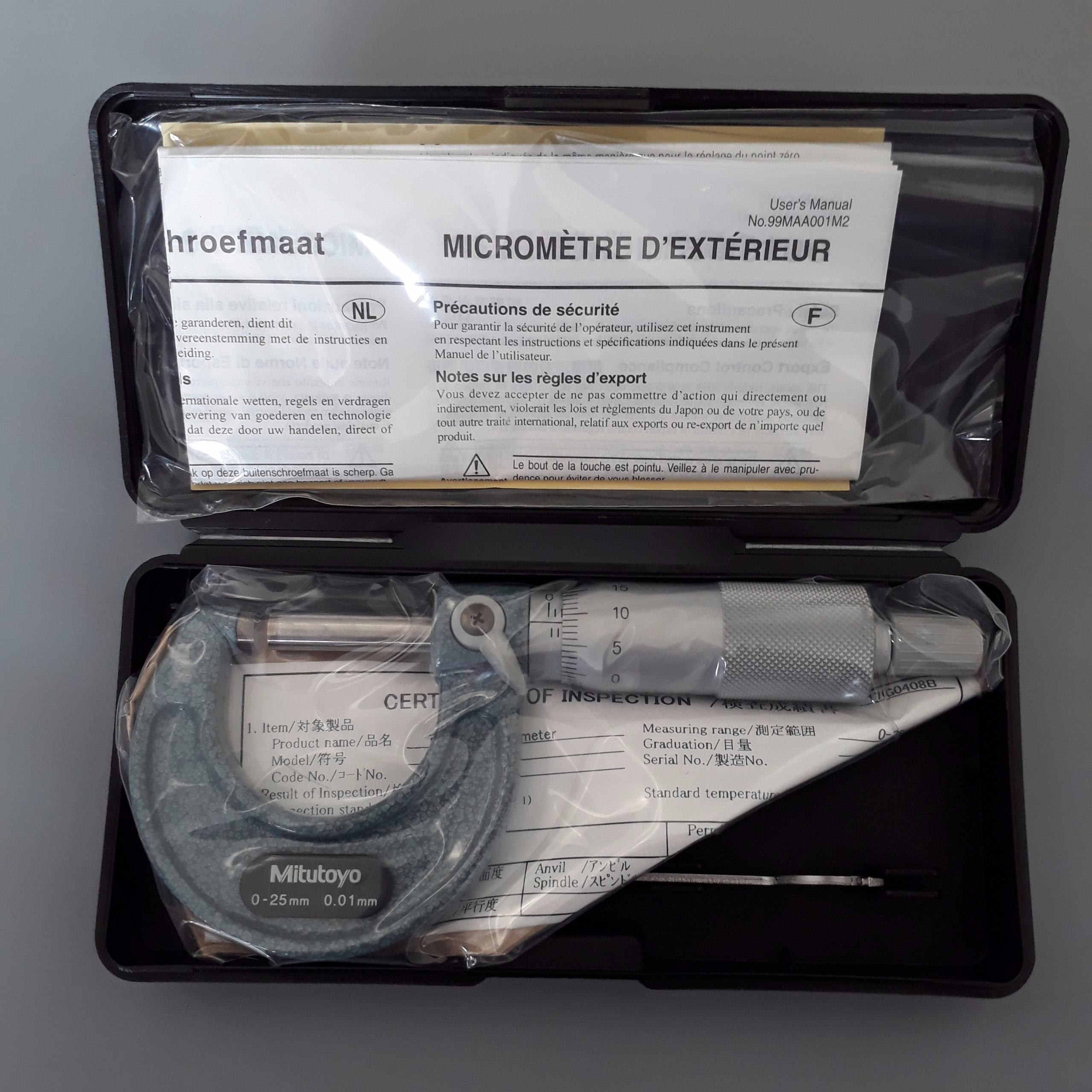 Panme đo ngoài cơ khí Mitutoyo 103-137, 0-25mm/0.01mm (Mã đặt hàng: 379)